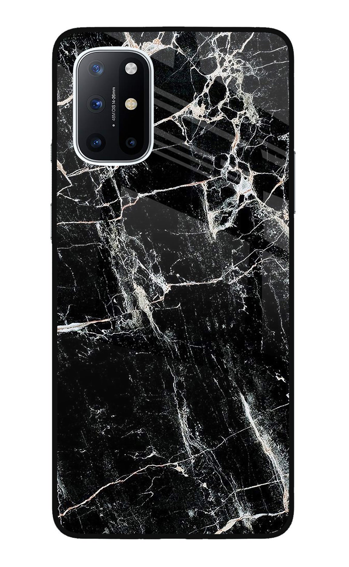 Black Marble Texture Oneplus 8T Glass Case