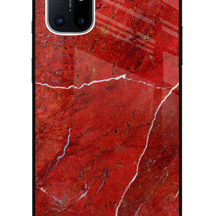 Red Marble Design Oneplus 8T Glass Case