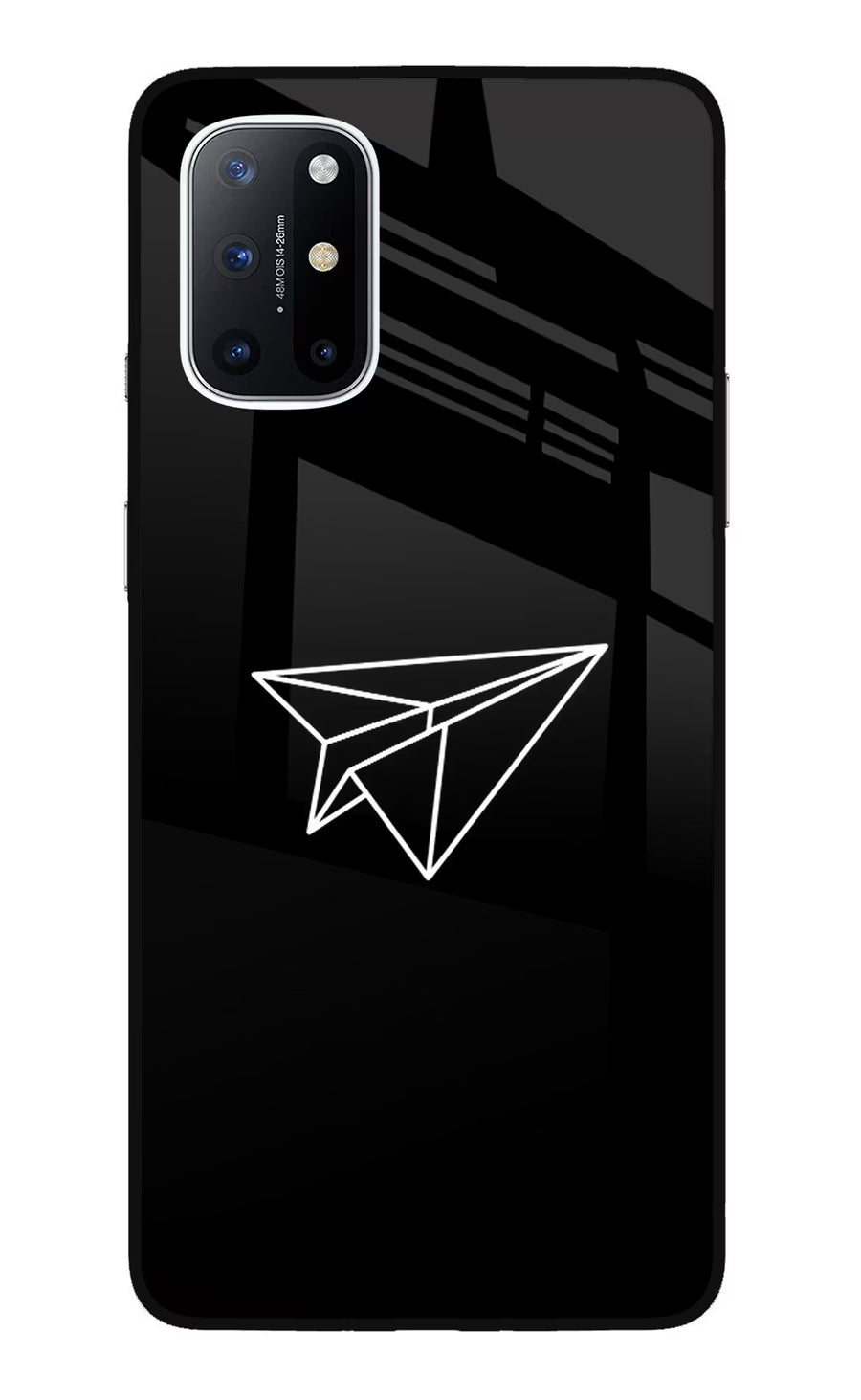 Paper Plane White Oneplus 8T Back Cover, Glass case