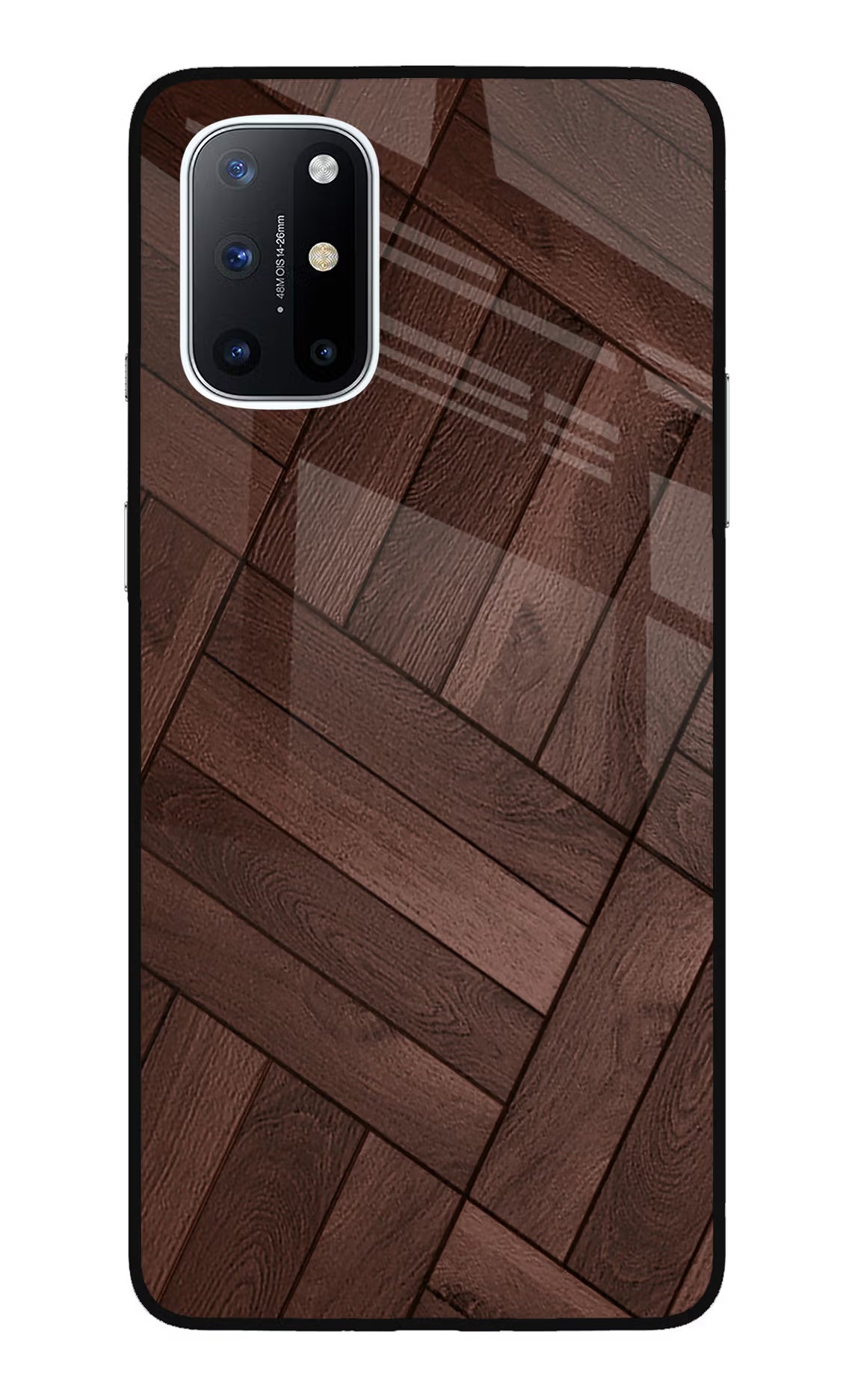 Wooden Texture Design Oneplus 8T Glass Case Back Cover by Casekaro