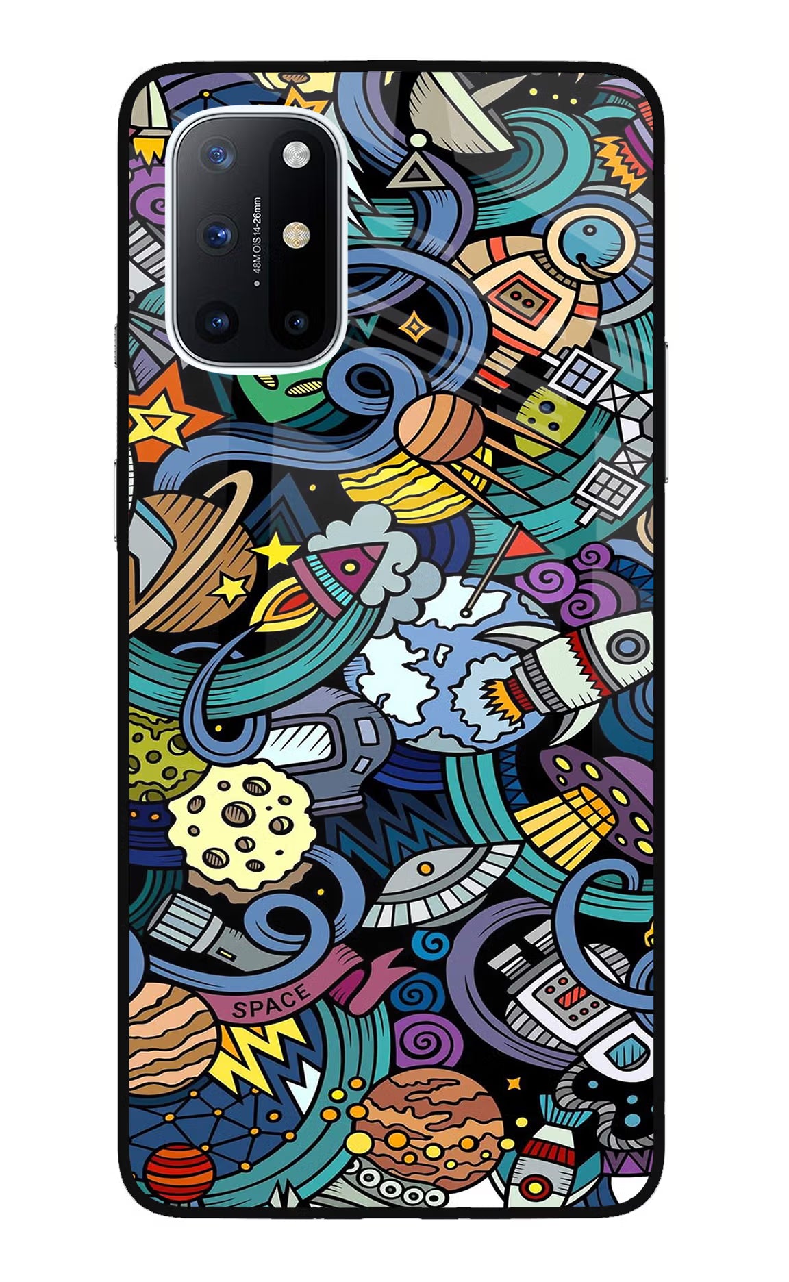 Space Abstract Oneplus 8T Glass Case Back Cover by Casekaro