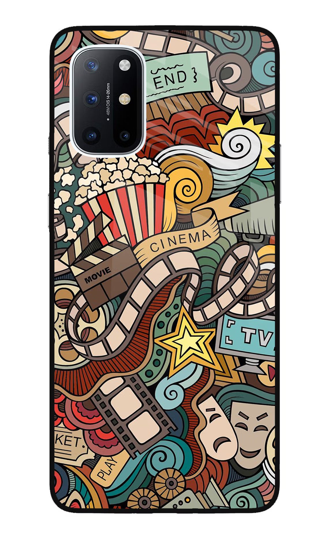 Cinema Abstract Oneplus 8T Glass Case Back Cover by Casekaro