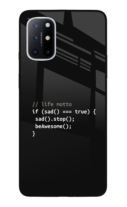 Life Motto Code Oneplus 8T Glass Case
