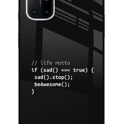 Life Motto Code Oneplus 8T Glass Case
