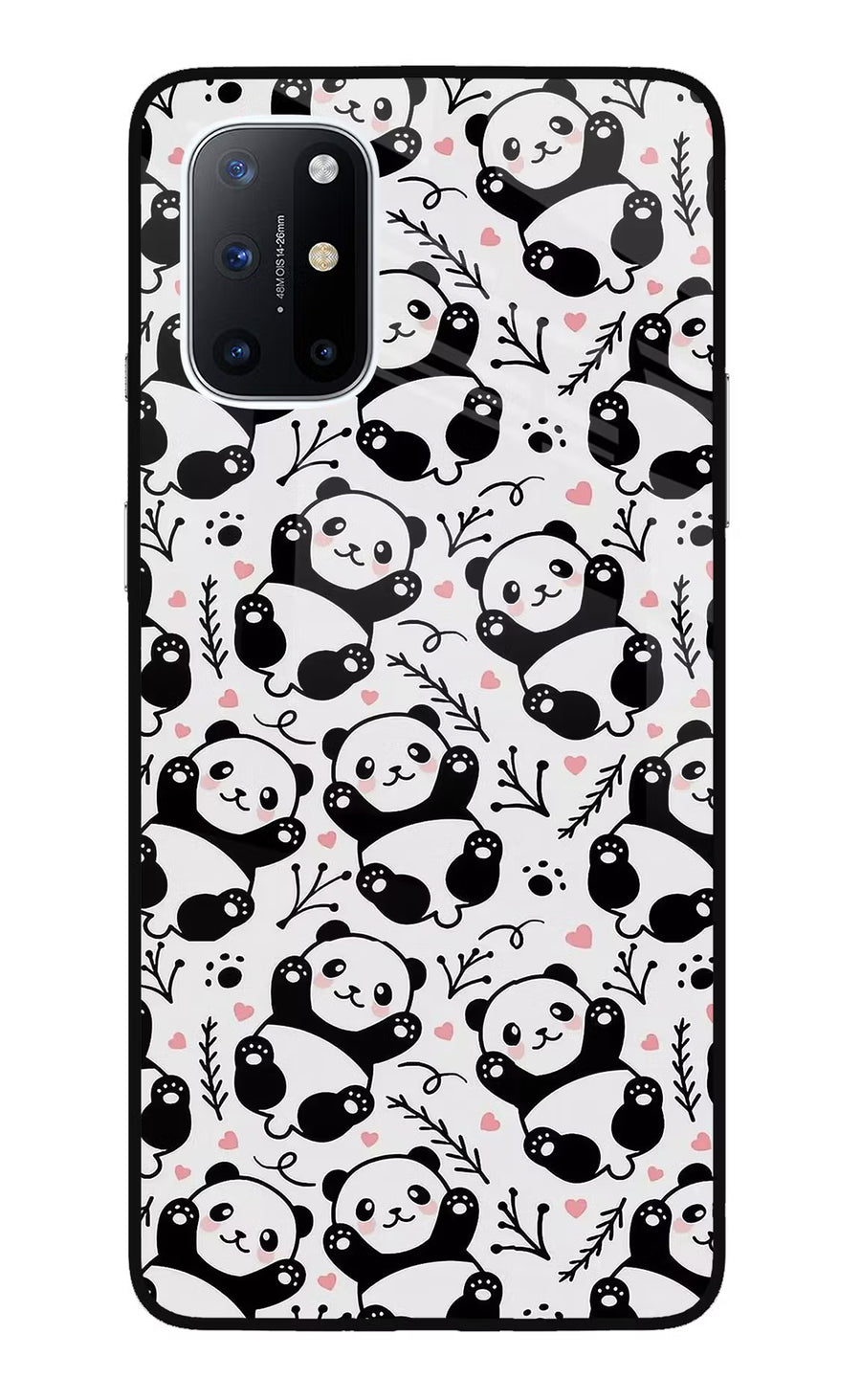 Cute Panda Oneplus 8T Back Cover, Glass case