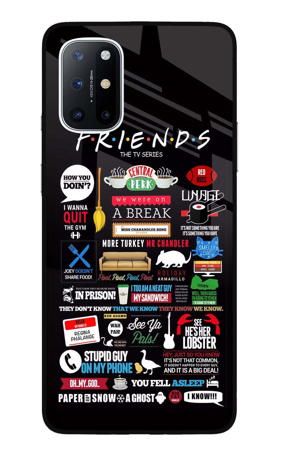 FRIENDS Oneplus 8T Back Cover, Glass case
