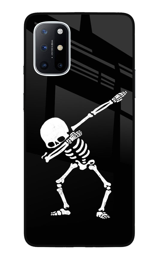 Dabbing Skeleton Art Oneplus 8T Glass Case