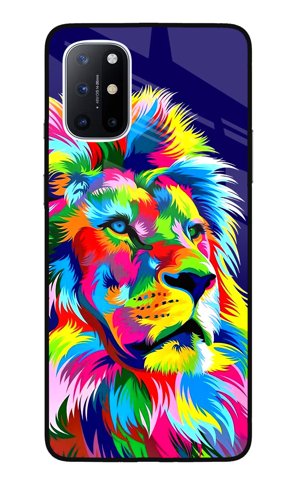 Vector Art Lion Oneplus 8T Glass Case Back Cover by Casekaro