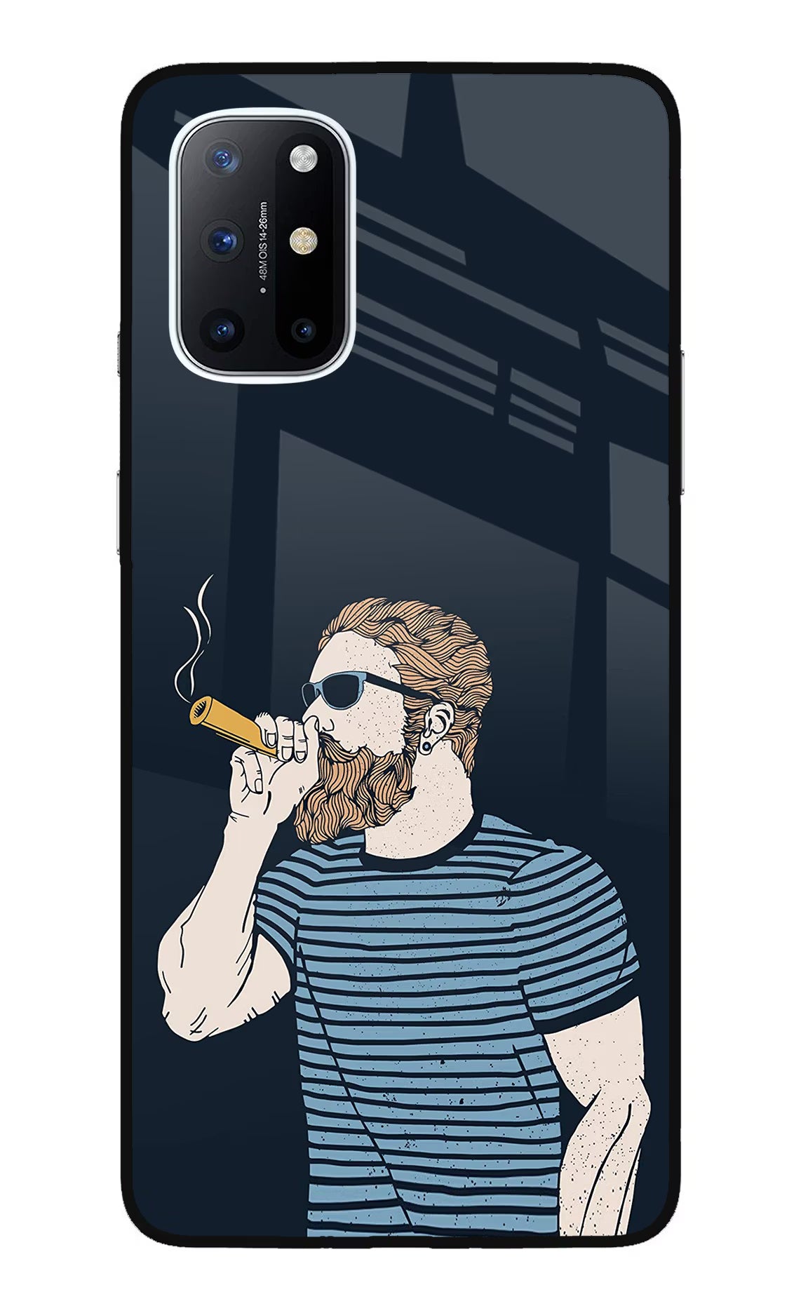 Smoking Oneplus 8T Glass Case Back Cover by Casekaro