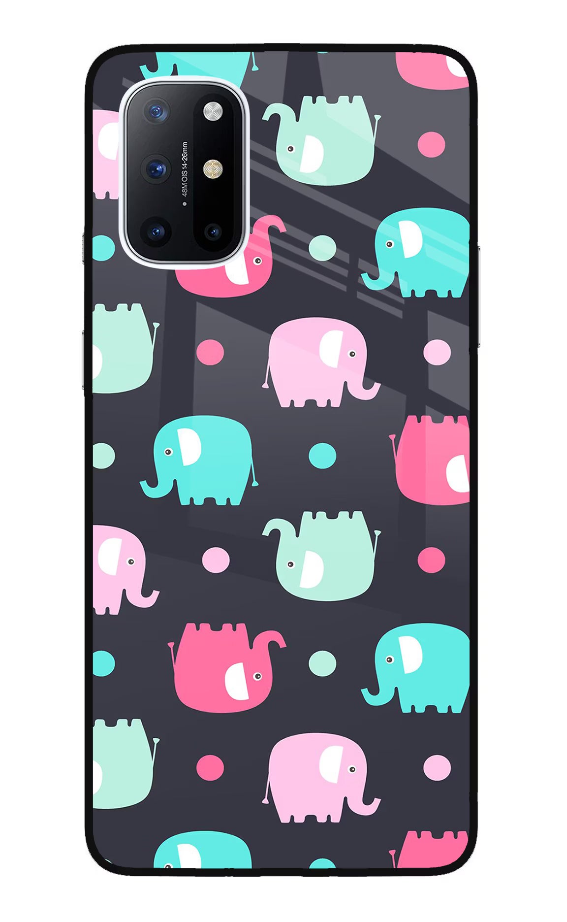 Elephants Oneplus 8T Glass Case Back Cover by Casekaro