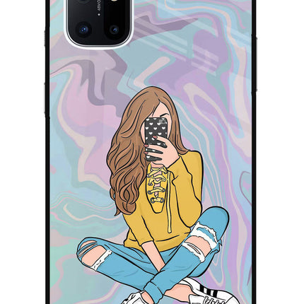 Selfie Girl Oneplus 8T Glass Case