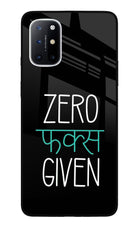 Zero Fucks Given Oneplus 8T Glass Case Back Cover by Casekaro