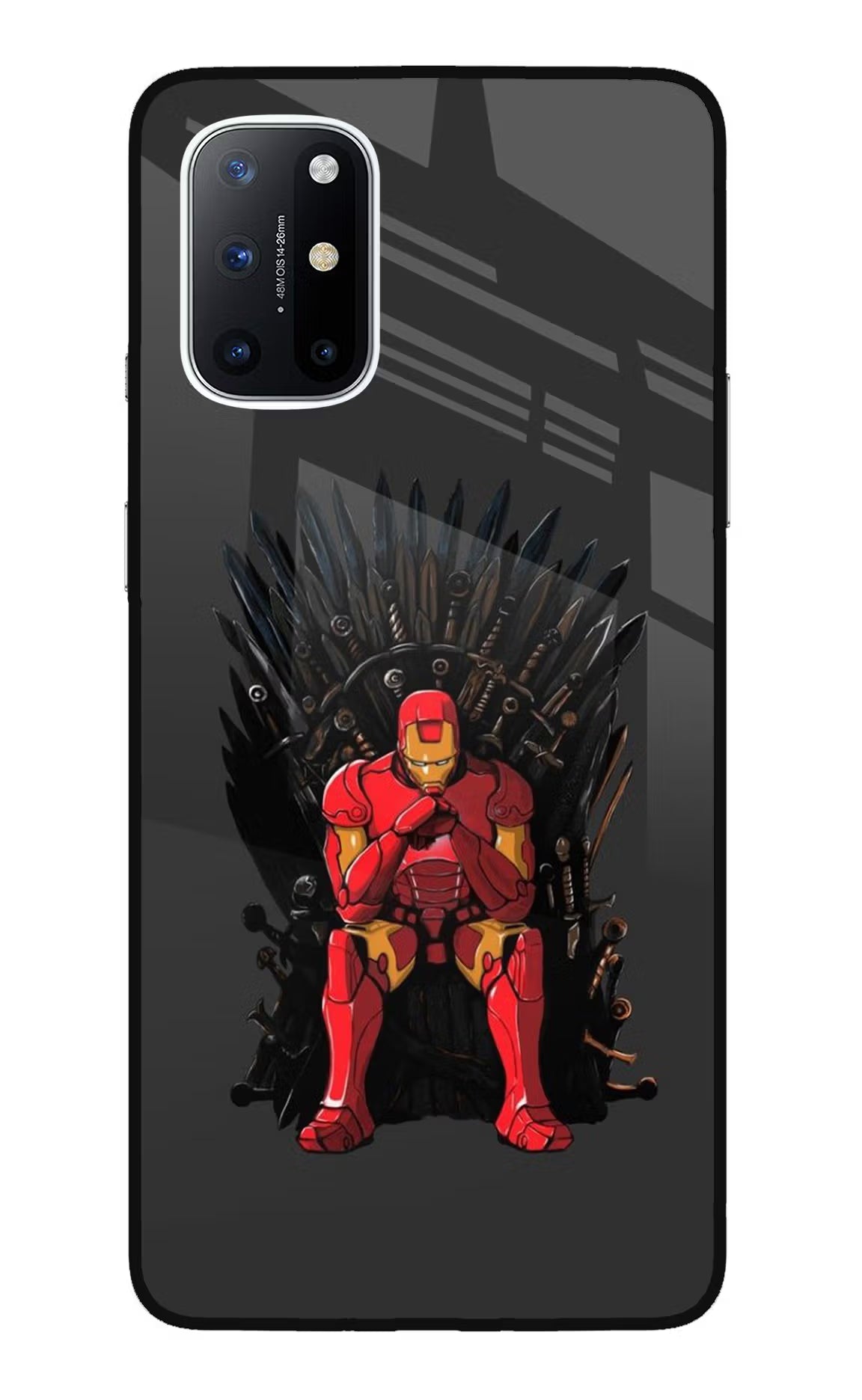 Ironman Throne Oneplus 8T Glass Case Back Cover by Casekaro