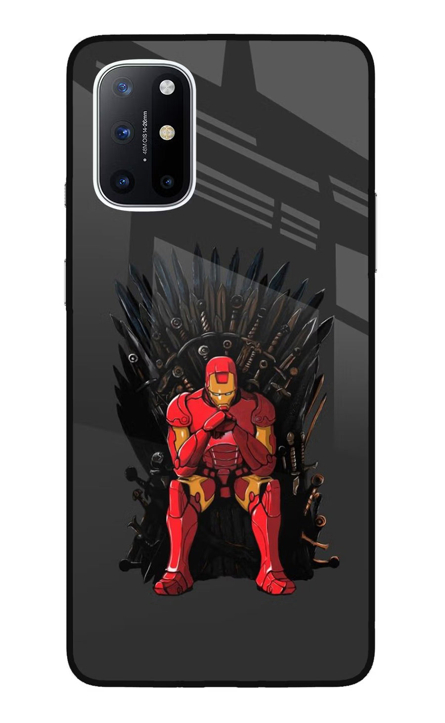 Ironman Throne Oneplus 8T Back Cover, Glass case