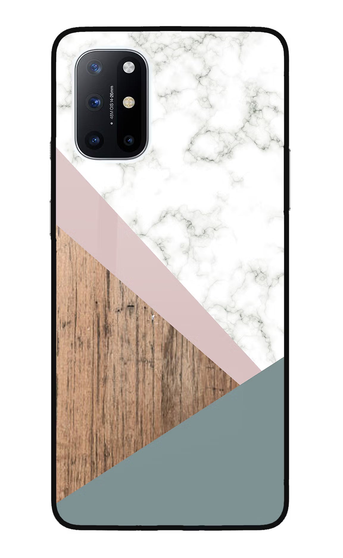 Marble wood Abstract Oneplus 8T Glass Case Back Cover by Casekaro