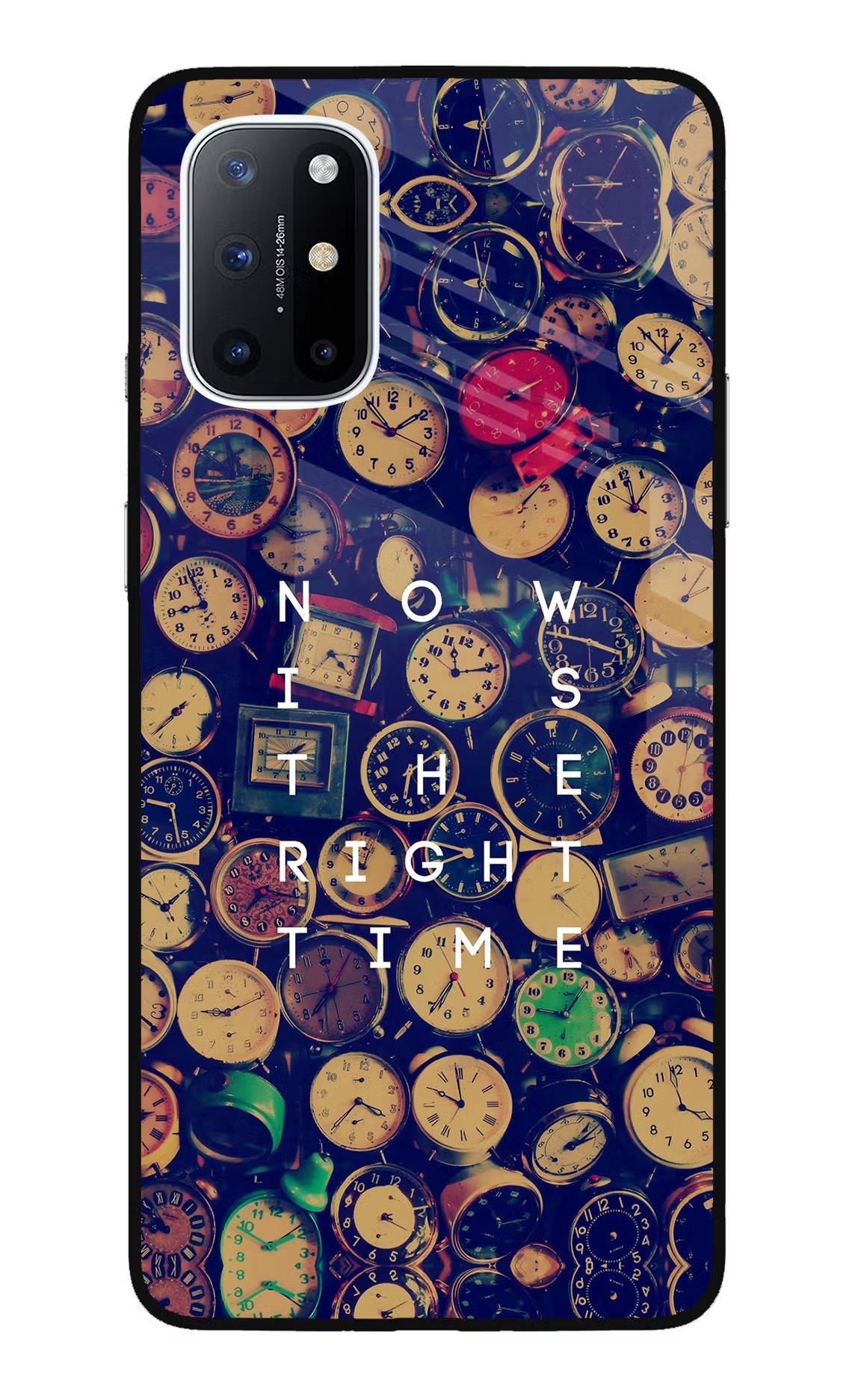 Now is the Right Time Quote Oneplus 8T Glass Case Back Cover by Casekaro