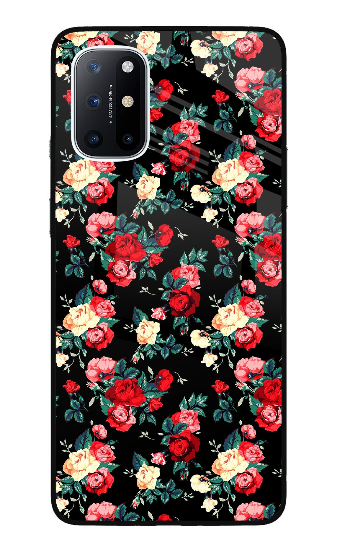 Rose Pattern Oneplus 8T Glass Case