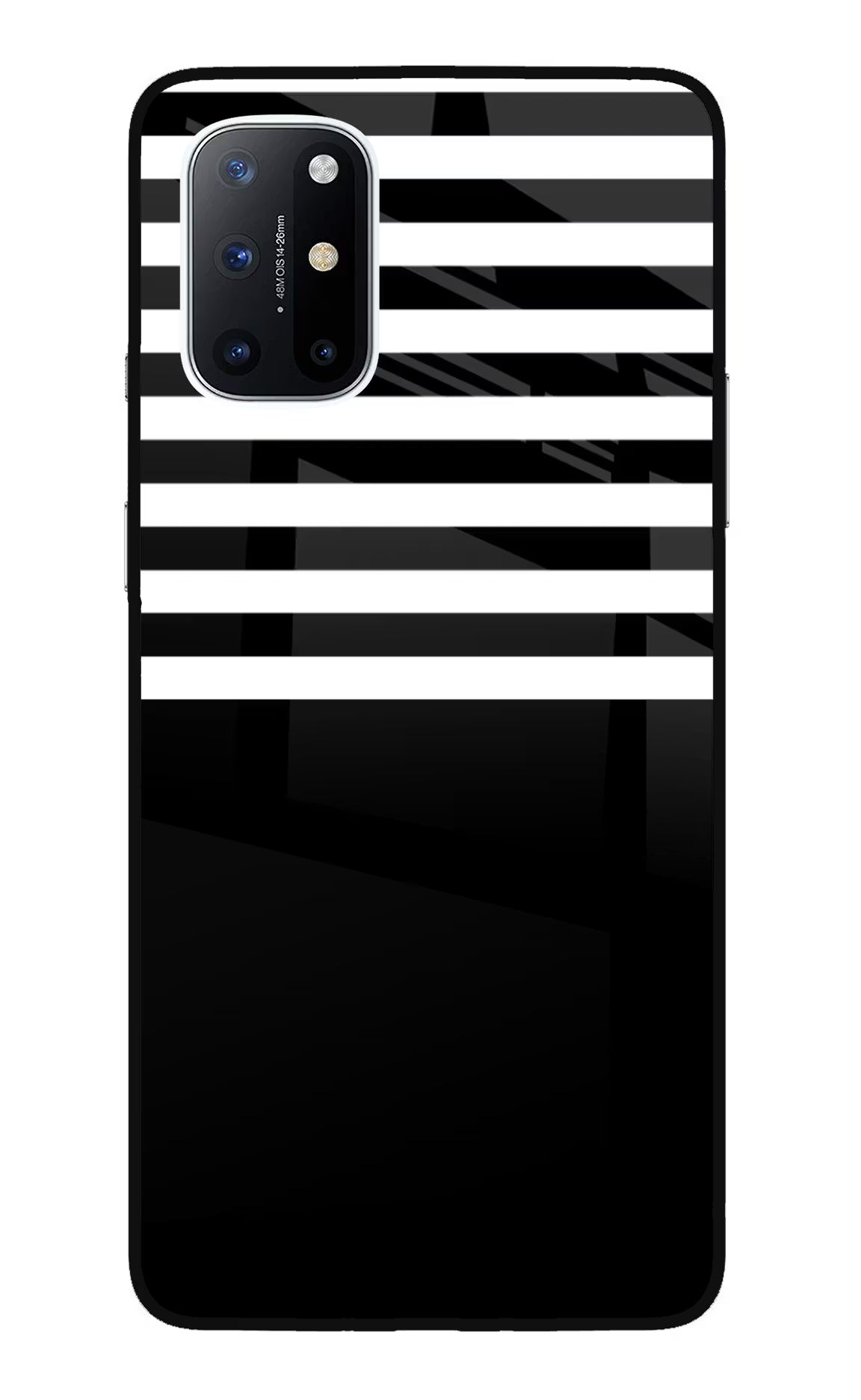 Black and White Print Oneplus 8T Glass Case Back Cover by Casekaro