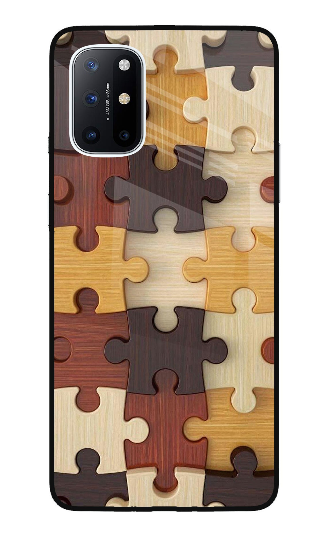Wooden Puzzle Oneplus 8T Glass Case