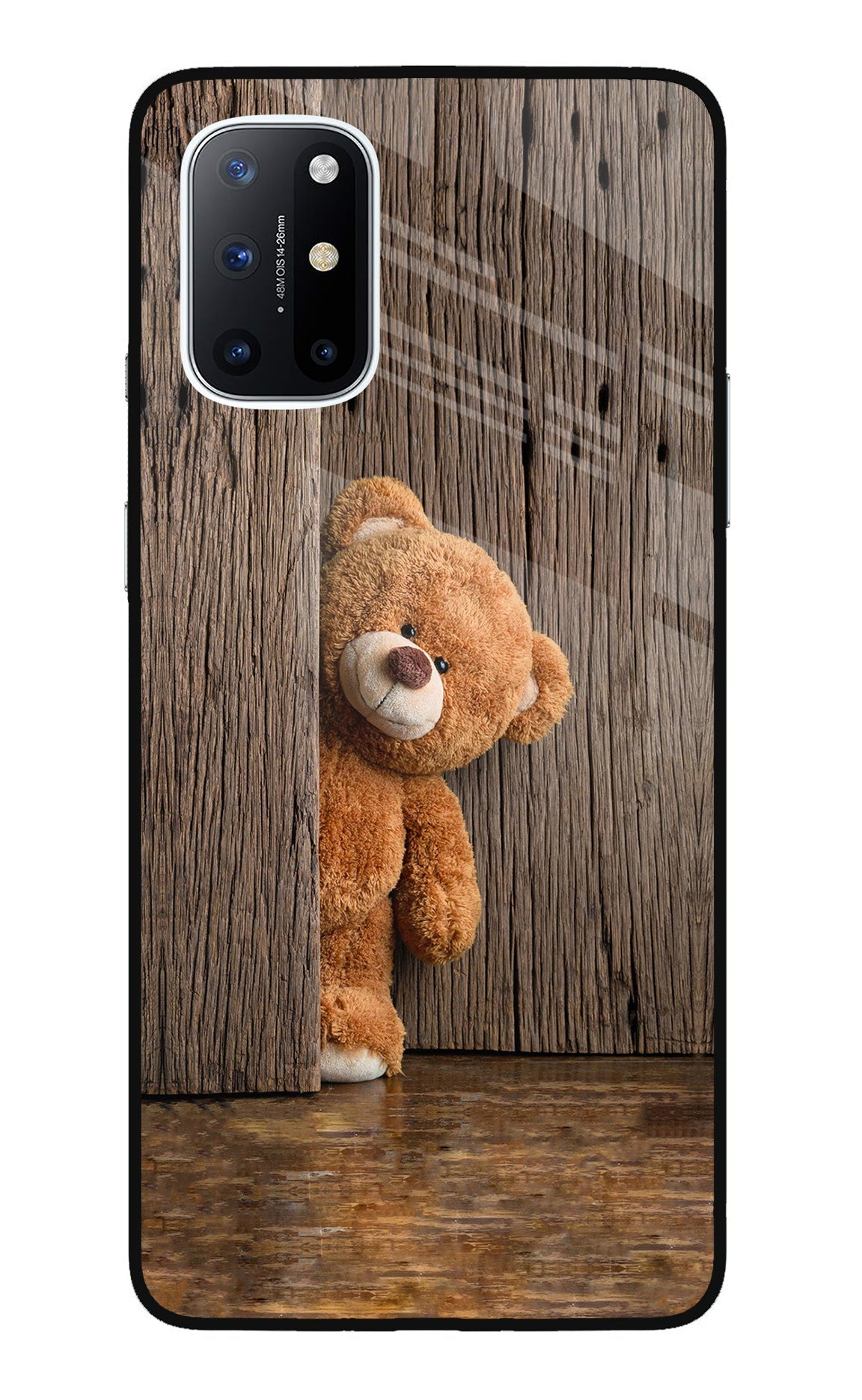 Teddy Wooden Oneplus 8T Glass Case