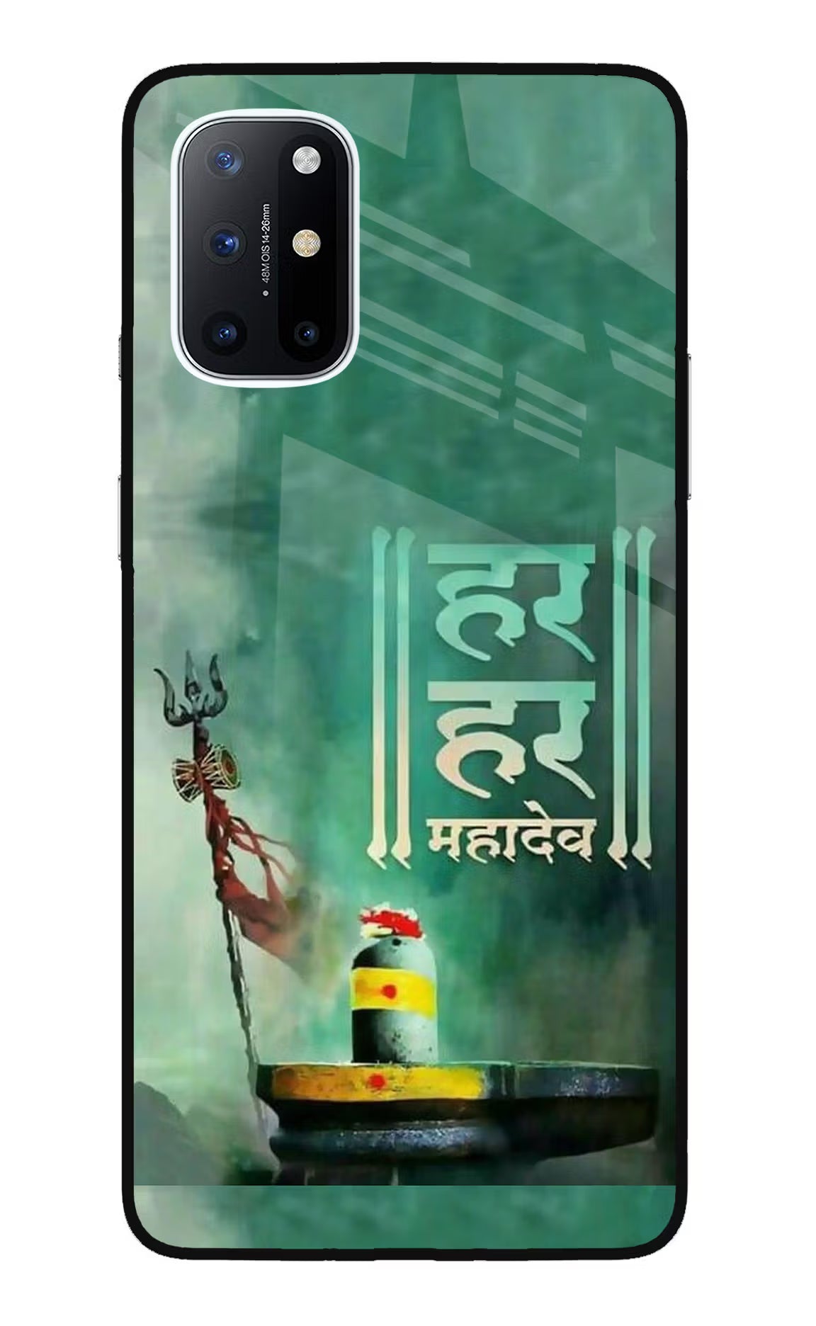 Har Har Mahadev Shivling Oneplus 8T Glass Case Back Cover by Casekaro
