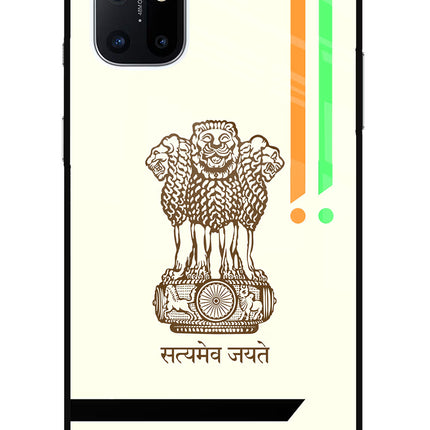 Satyamev Jayate Brown Logo Oneplus 8T Glass Case
