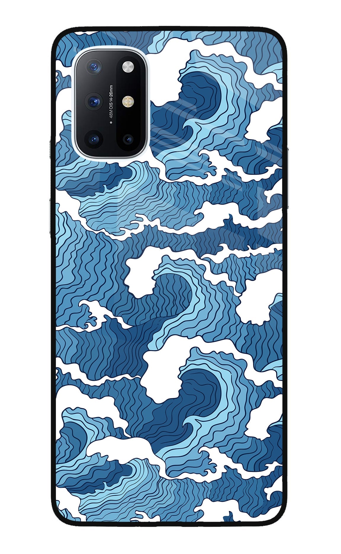 Blue Waves Oneplus 8T Glass Case