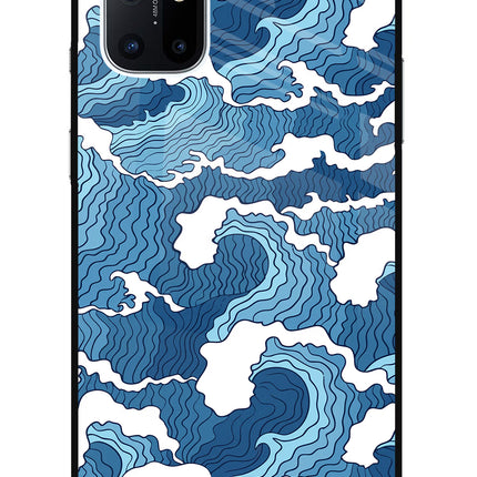Blue Waves Oneplus 8T Glass Case
