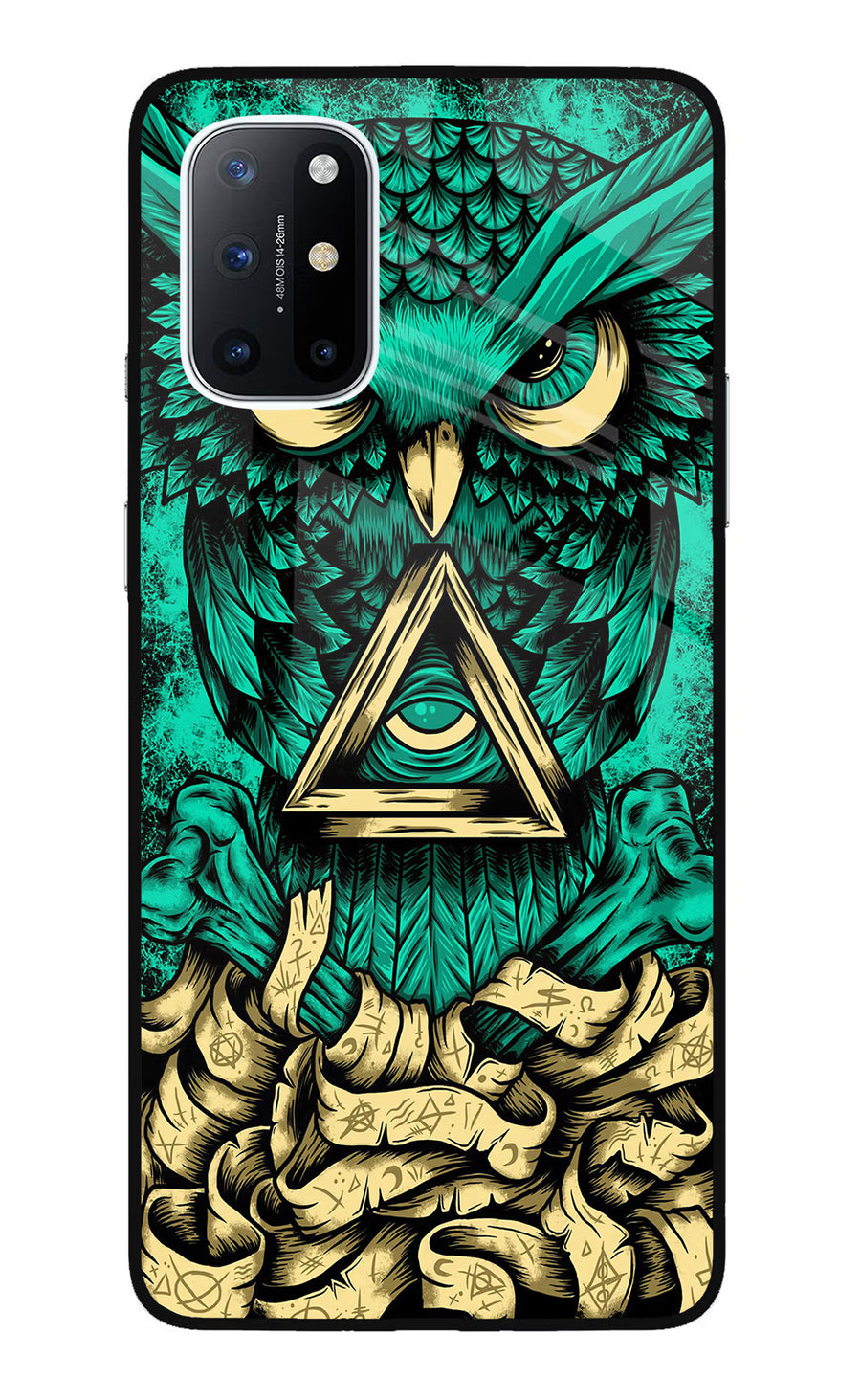 Green Owl Oneplus 8T Back Cover, Glass case