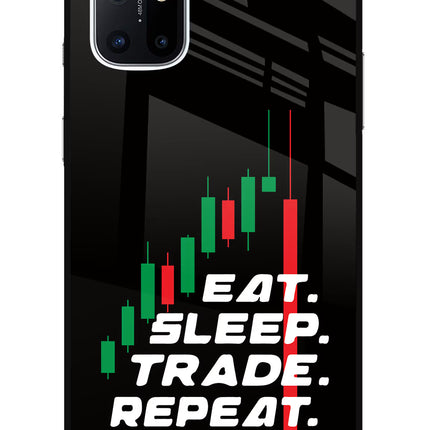 Eat Sleep Trade Repeat Oneplus 8T Glass Case