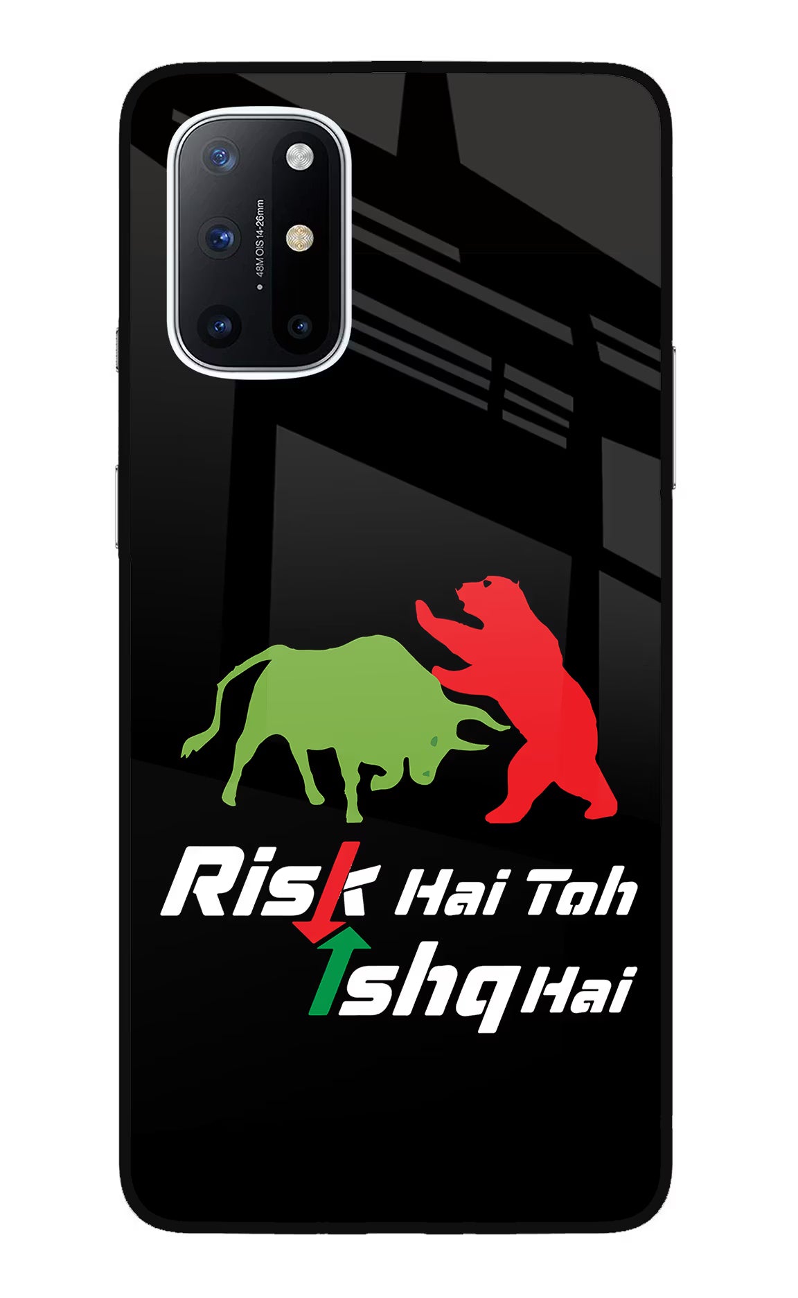 Risk Hai Toh Ishq Hai Oneplus 8T Glass Case Back Cover by Casekaro
