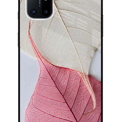 White Pink Leaf Oneplus 8T Glass Case