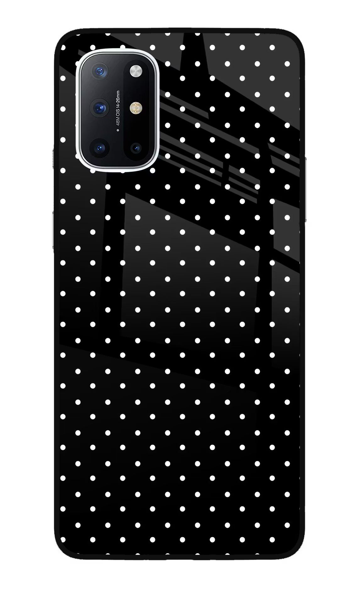 White Dots Oneplus 8T Glass Case Back Cover by Casekaro