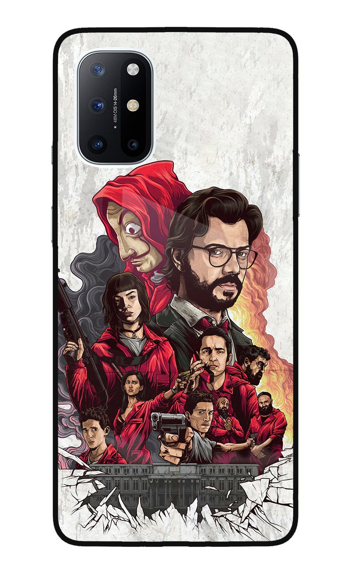 Money Heist Artwork Oneplus 8T Glass Case