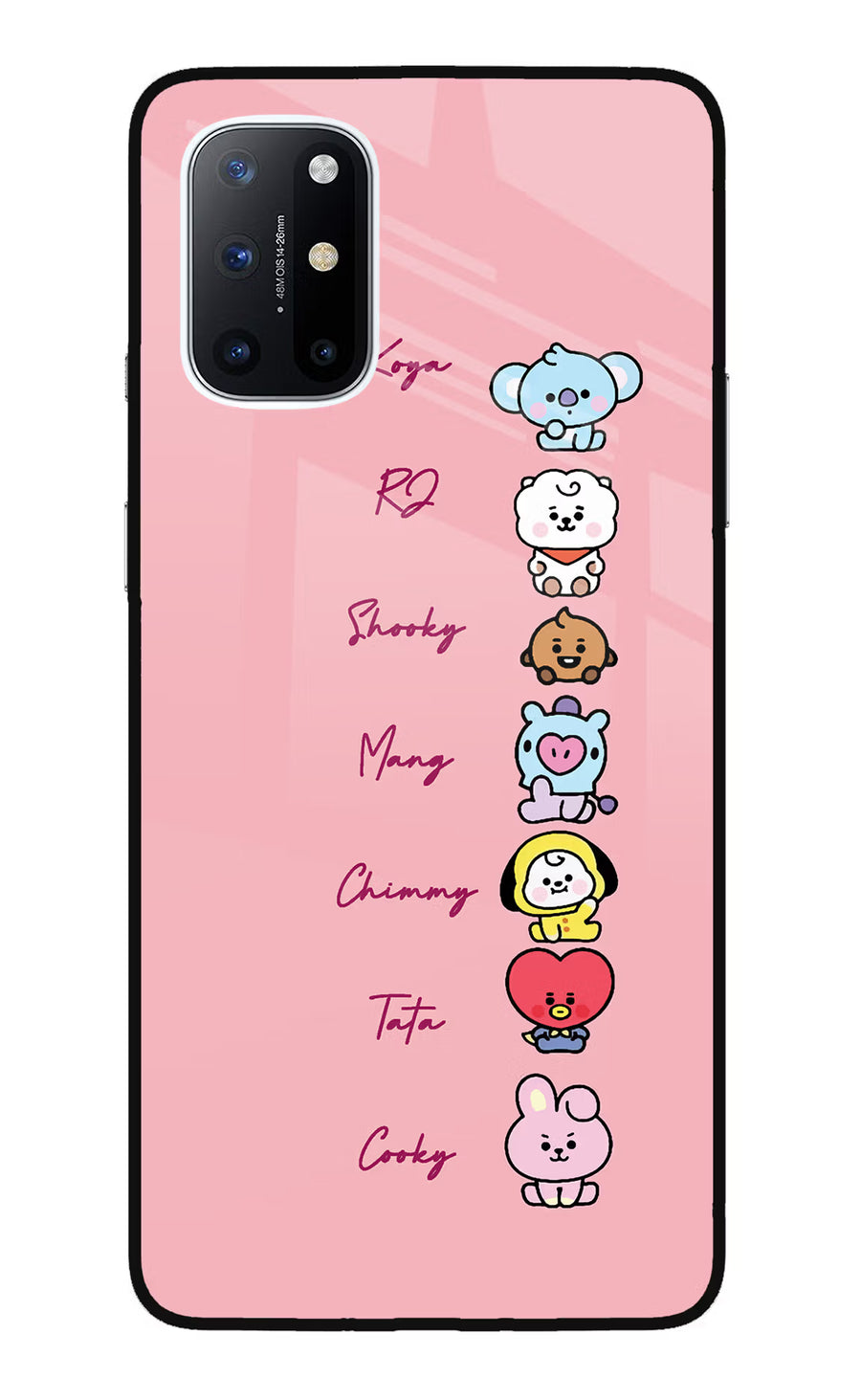 BTS names Oneplus 8T Back Cover, Glass case