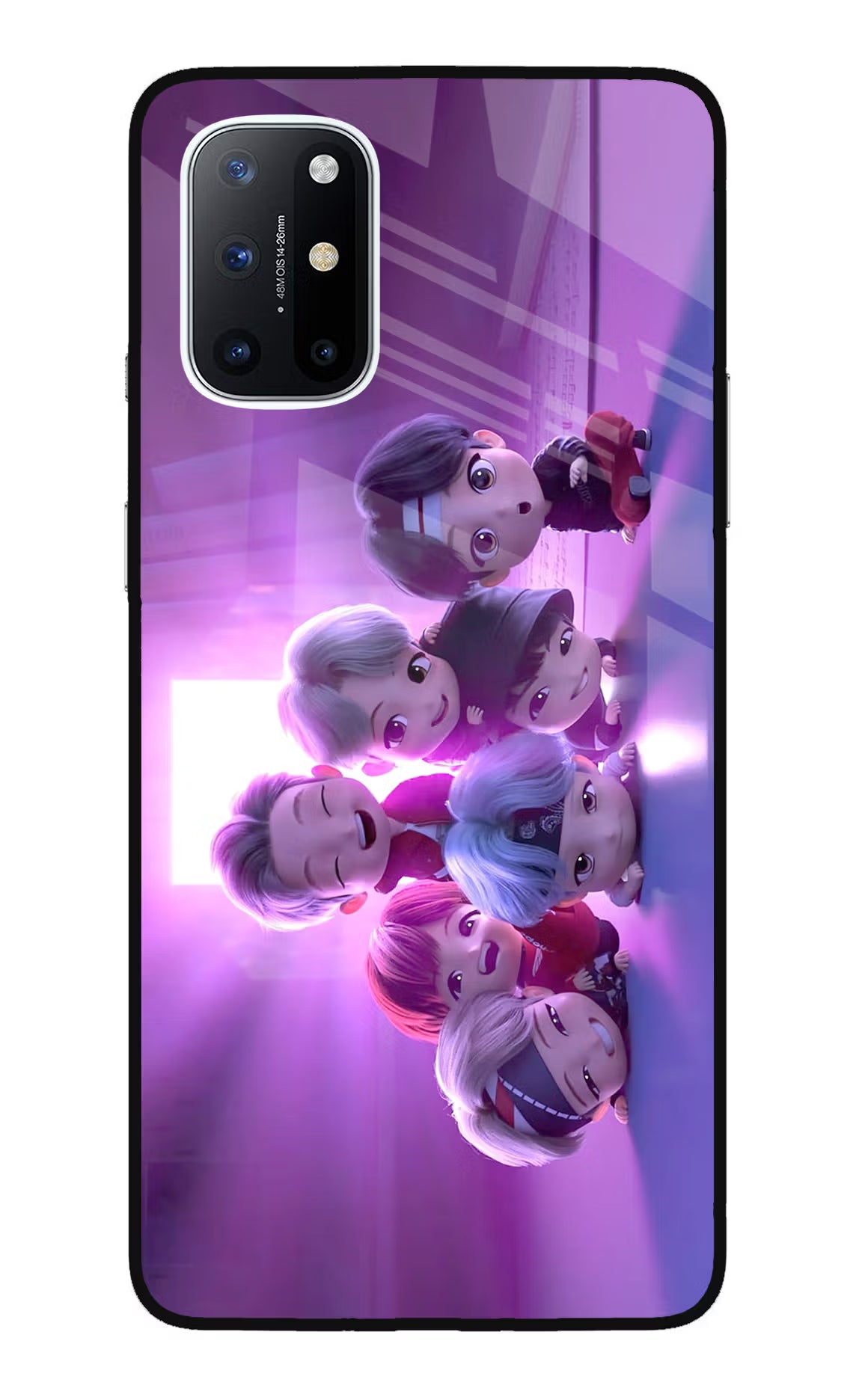 BTS Chibi Oneplus 8T Glass Case Back Cover by Casekaro