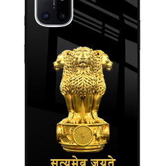 Satyamev Jayate Golden Oneplus 8T Glass Case