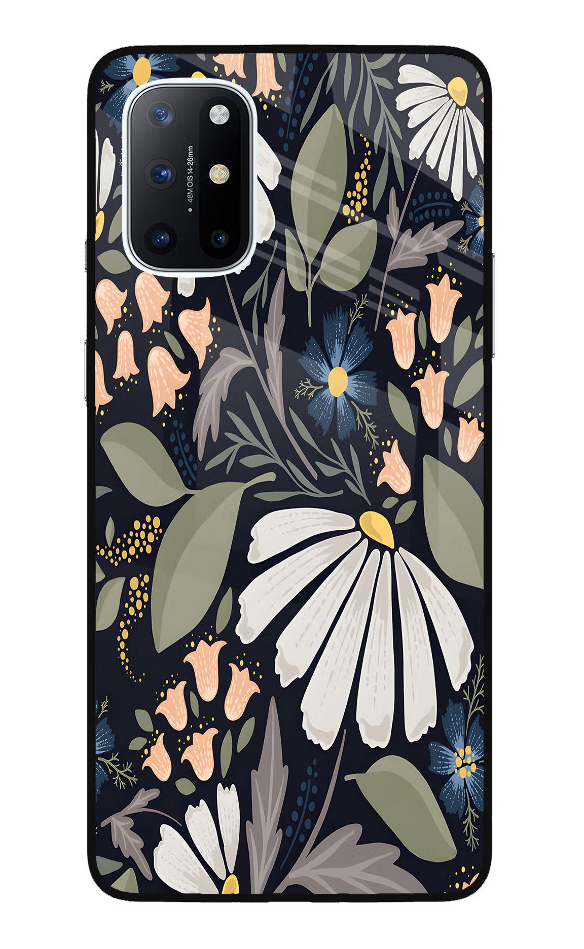 Flowers Art Oneplus 8T Glass Case Back Cover by Casekaro