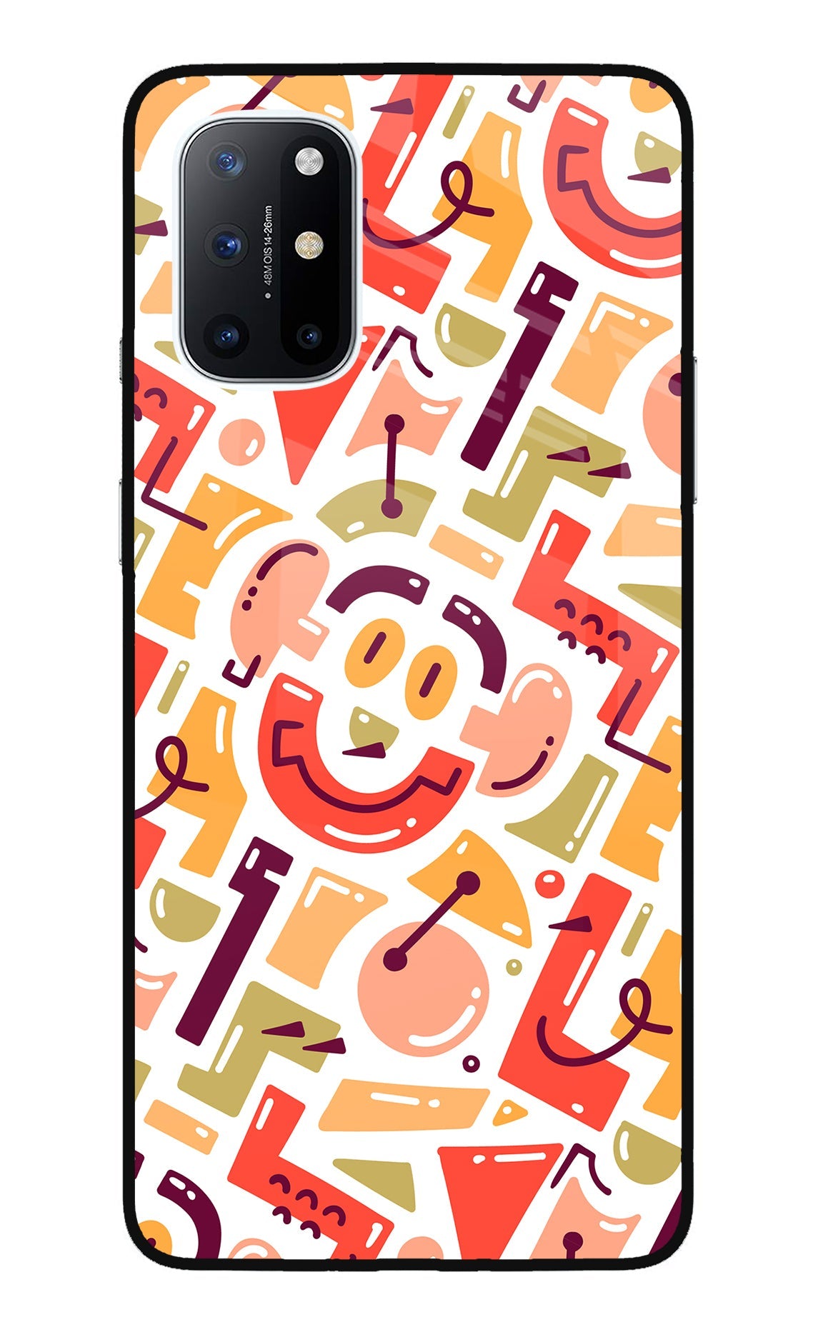 Doodle Pattern Oneplus 8T Glass Case