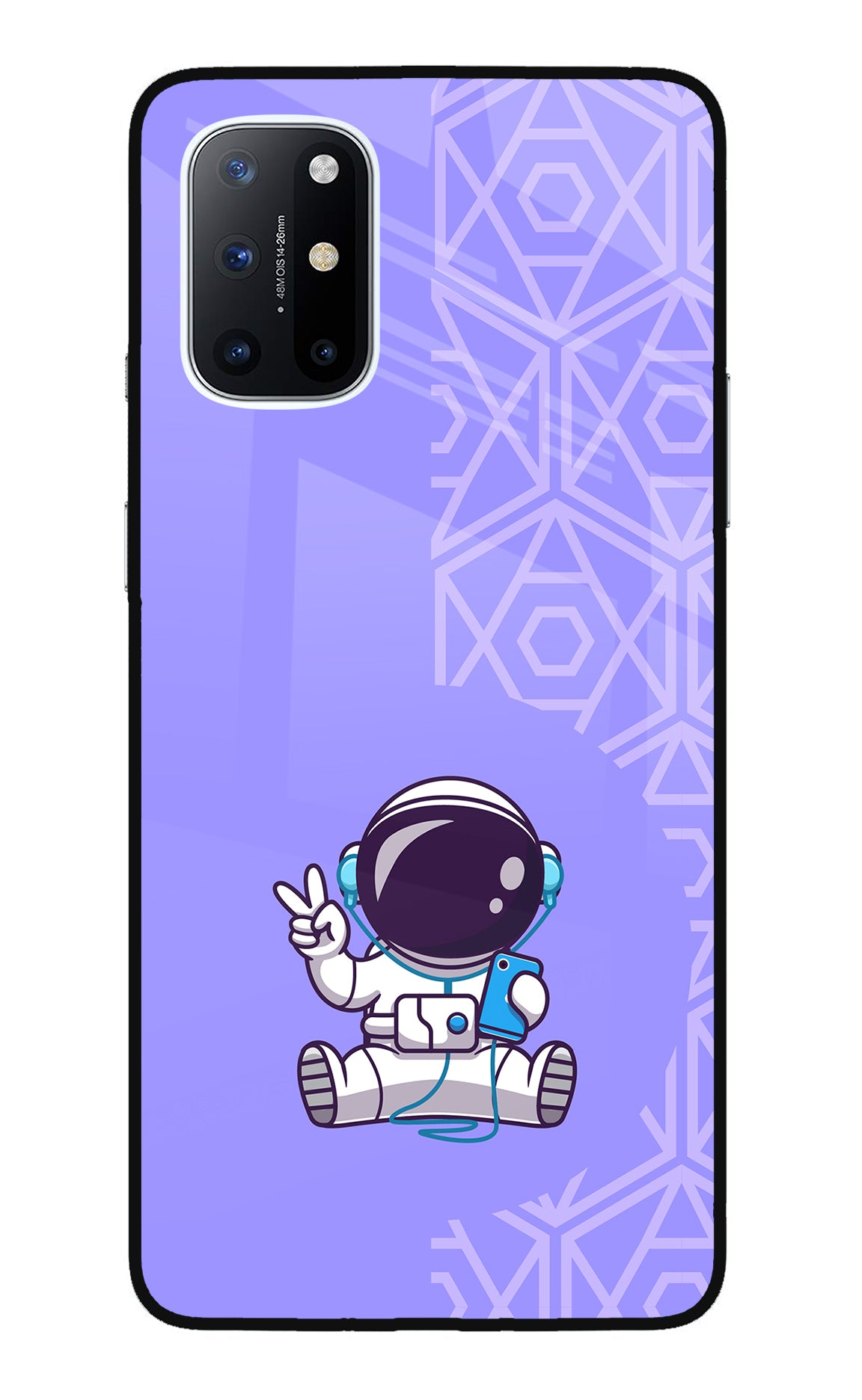 Cute Astronaut Chilling Oneplus 8T Glass Case