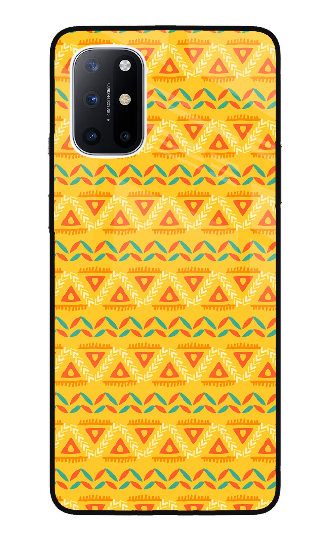 Tribal Pattern Oneplus 8T Glass Case Back Cover by Casekaro