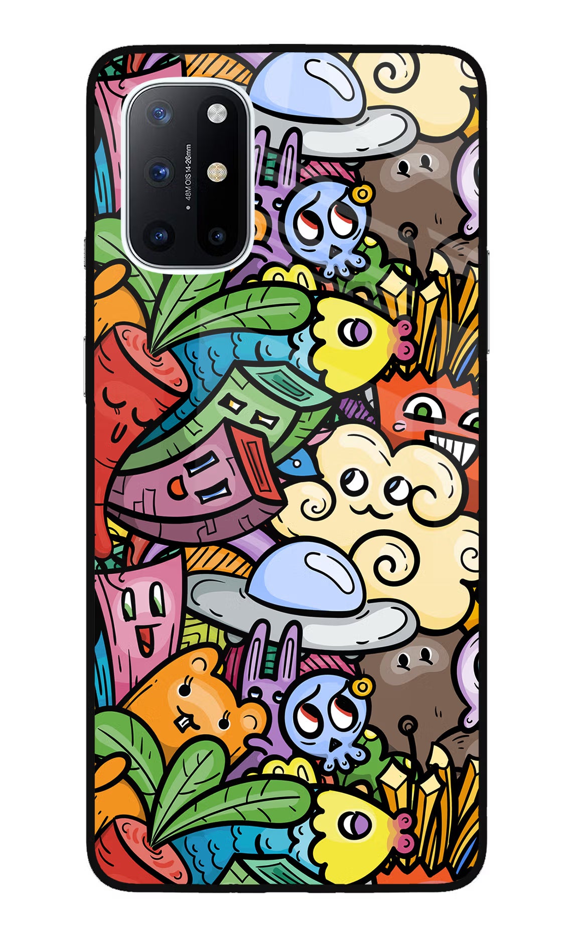 Veggie Doodle Oneplus 8T Glass Case Back Cover by Casekaro