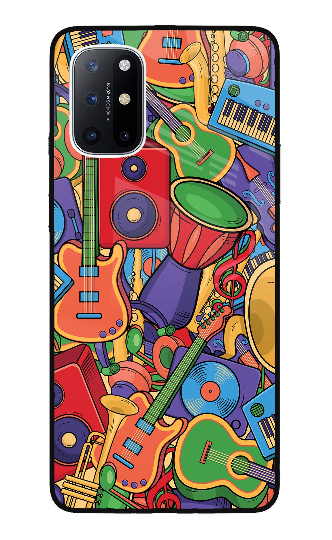 Music Instrument Doodle Oneplus 8T Glass Case Back Cover by Casekaro