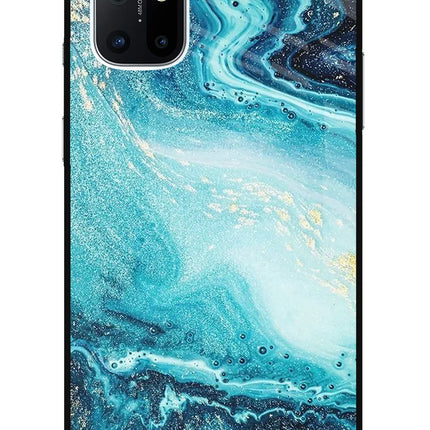 Blue Glitter Marble Oneplus 8T Glass Case