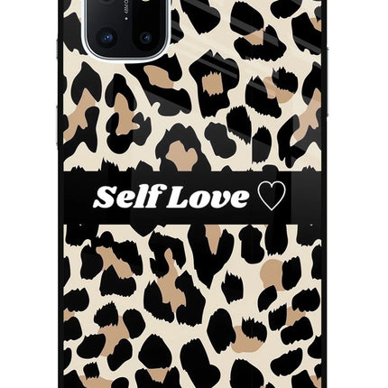 Leopard Print Self Love Oneplus 8T Glass Case