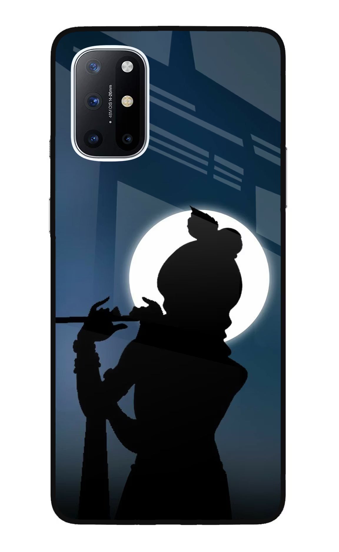 Shri Krishna Silhouette Oneplus 8T Glass Case Back Cover by Casekaro