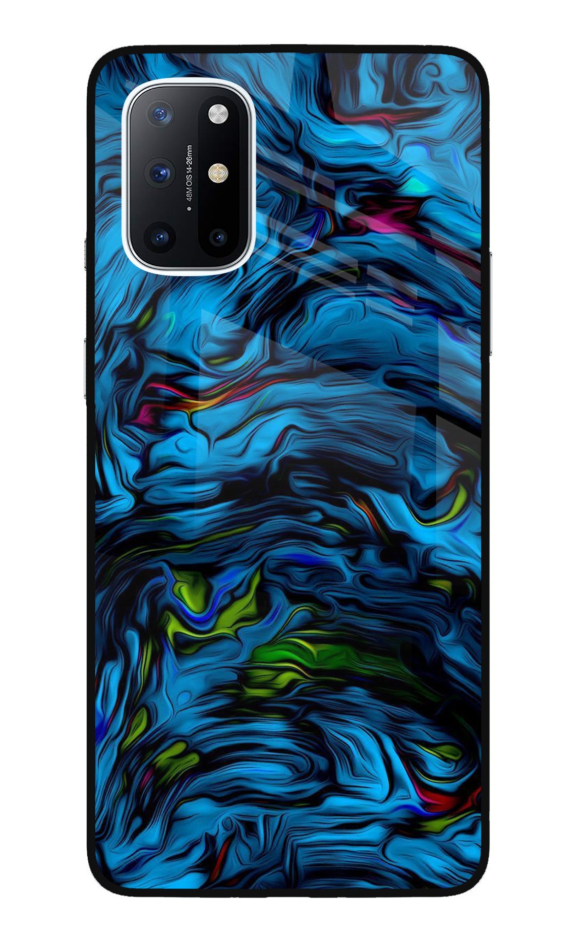 Dark Blue Abstract Oneplus 8T Glass Case