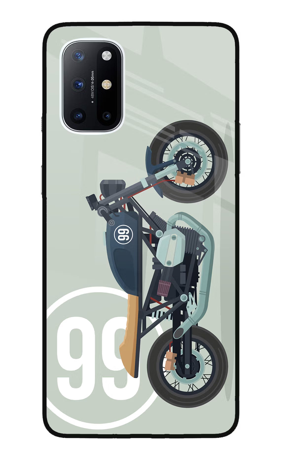 Classic Cafe Racer 99 Oneplus 8T Glass Case Back Cover by Casekaro