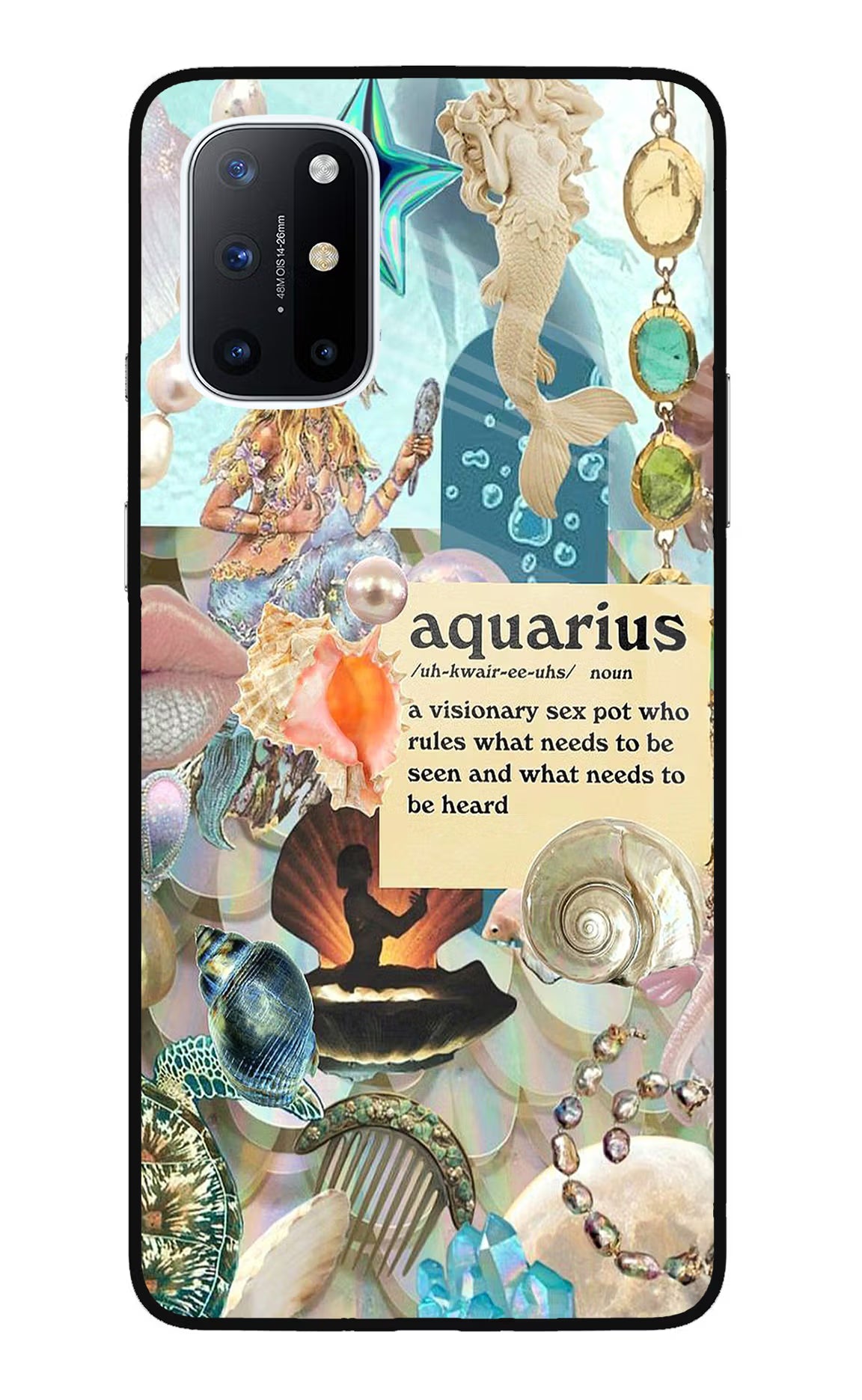 Aquarius Zodiac Oneplus 8T Glass Case Back Cover by Casekaro