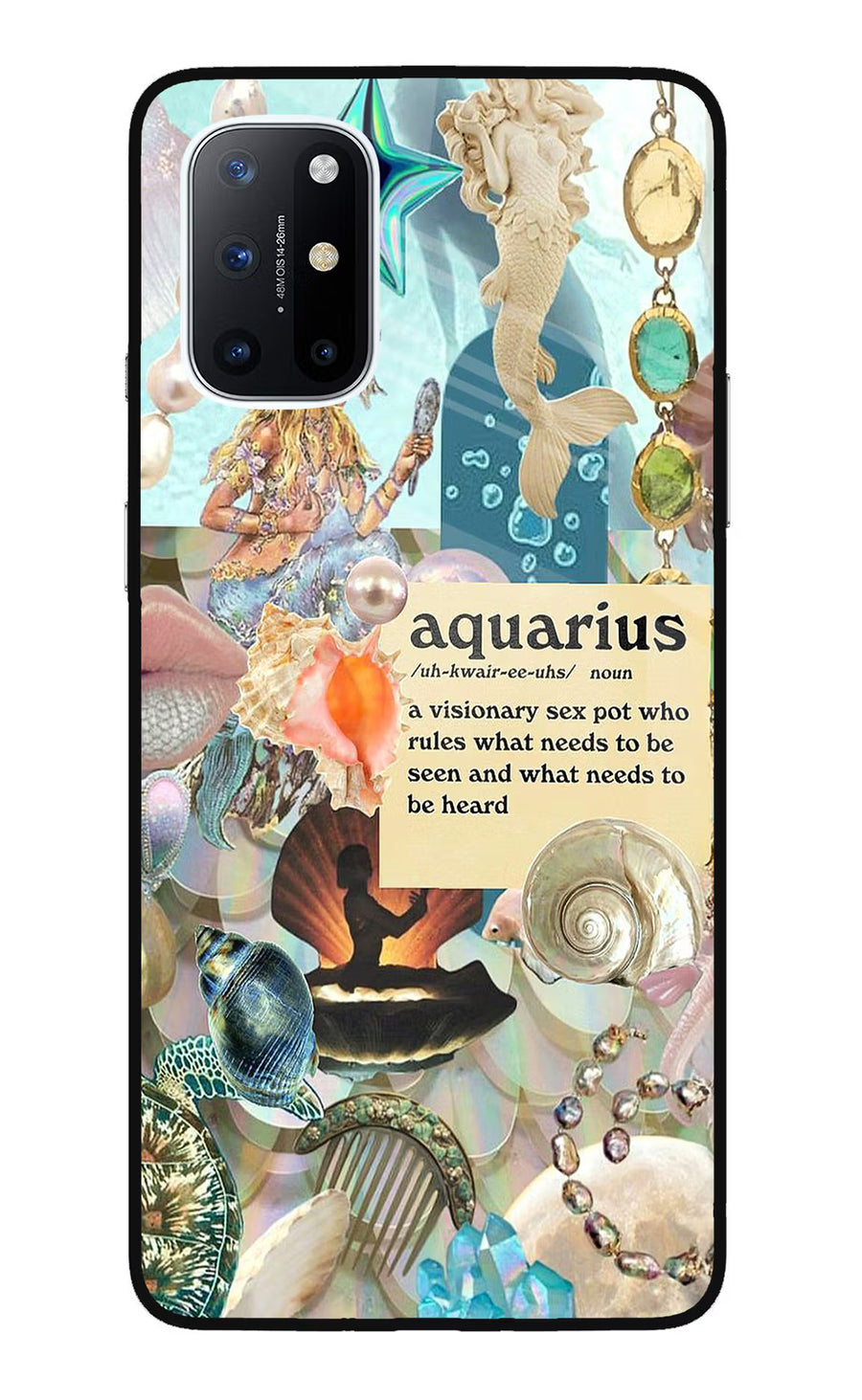 Aquarius Zodiac Oneplus 8T Back Cover, Glass case